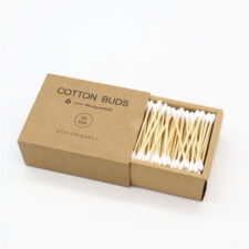 Ear cleaning double heads bamboo cotton buds in eco-friendly paper box
