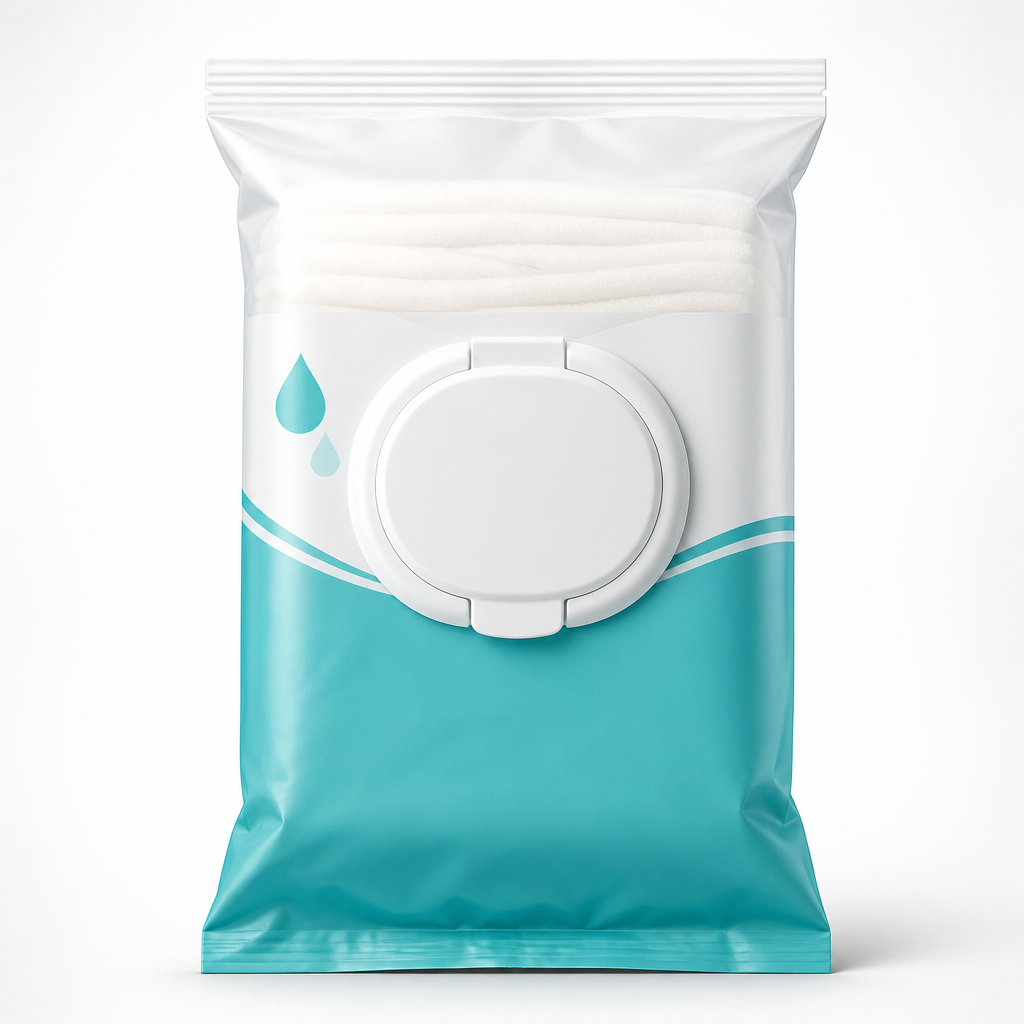 Flushable wet wipes soft pack