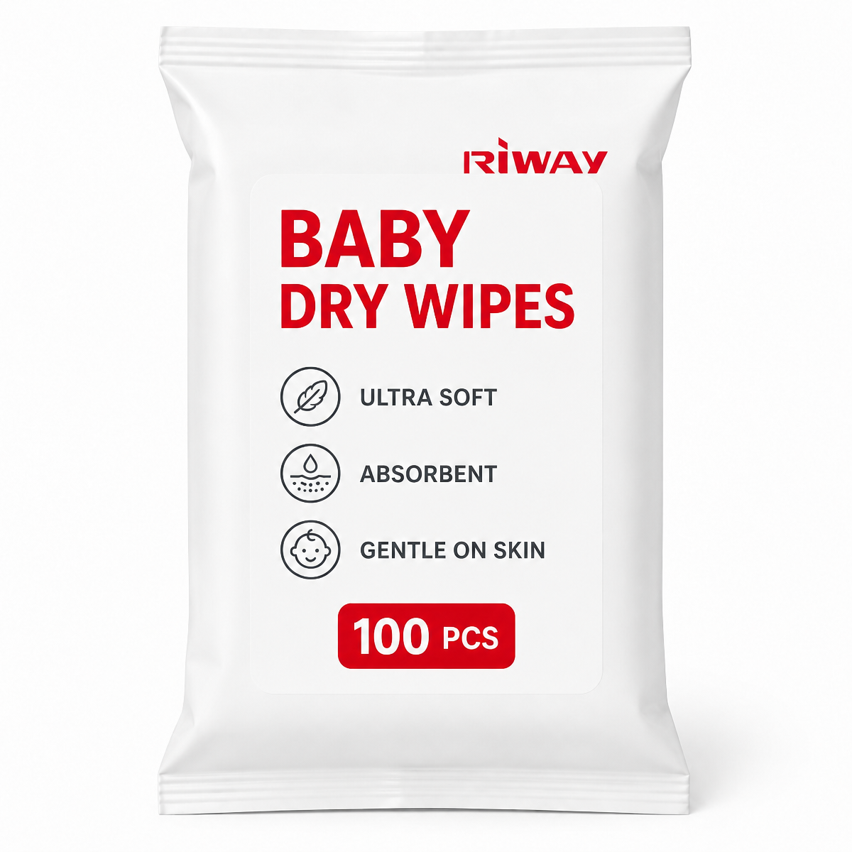 Baby Dry Wipes & Nappy Liners — 100 Count, 20×20 cm