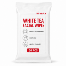 Individually Packaged White Tea Facial Cleansing Wet Wipes