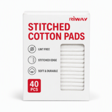 Premium stitched lint-free cotton pads rounds