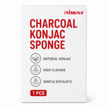 Facial cleaning bamboo charcoal konjac sponge for wholesale